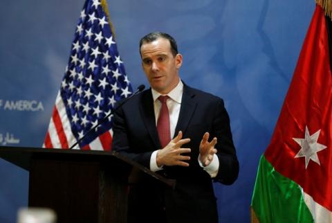 Brett McGurk, U.S. envoy to the coalition against Islamic State, speaks during a news conference at the U.S. Embassy in Amman, Jordan, November 6, 2016. PHOTO BY REUTERS/Muhammad Hamed