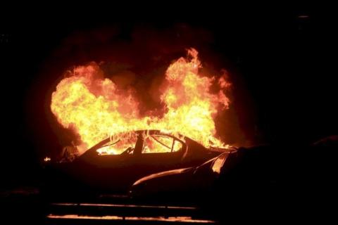 A vehicle burns after an explosion in Ankara, Turkey, March 13, 2016. PHOTO BY REUTERS/Mehmet Ozer