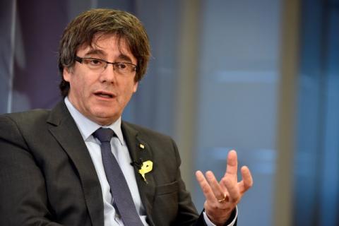 Former Catalan president Carles Puigdemont attends an interview with Reuters in Brussels, Belgium, December 23, 2017. PHOTO BY REUTERS/Eric Vidal