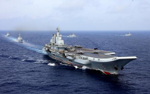 China's aircraft carrier Liaoning takes part in a military drill of Chinese People's Liberation Army (PLA) Navy in the western Pacific Ocean, April 18, 2018. PHOTO BY REUTERS/Stringer