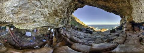 The interior of Blombos Cave is pictured on South Africa's southern coast in this photo released, September 12, 2018. PHOTO BY REUTERS/Magnus Haaland