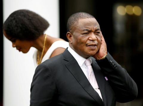 Retired Commander of Zimbabwe Defence Forces (ZDF) General Constatino Chiwenga reacts after taking an oath of office as Vice President during the swearing in ceremony at State House in Harare, Zimbabwe, December 28,2017. PHOTO BY REUTERS/Philimon Bulawayo