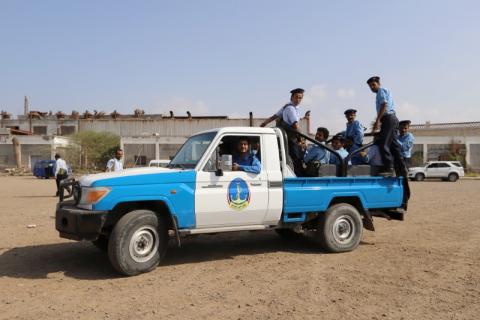 Members of a Yemeni coast guard force ride on the back of a petrol truck during their deployment as part of a U.N.-sponsored peace agreement signed in Sweden earlier this month, at the Red Sea city of Hodeidah, Yemen, December 29, 2018. PHOTO BY REUTERS/Abduljabbar Zeyad