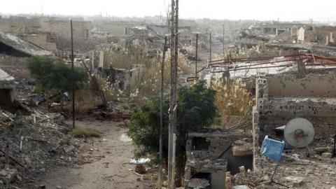 Destroyed buildings are seen in the city of Ramadi, January 19, 2016. PHOTO BY PREUTERS/Stringer