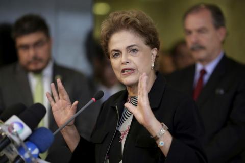 Brazil's President Dilma Rousseff speaks during a news conference at the Planalto Palace in Brasilia, Brazil, March 11, 2016. PHOTO BY REUTERS/Ueslei Marcelino