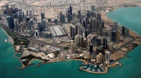 An aerial view of Doha's diplomatic area, March 21, 2013. PHOTO BY REUTERS/Fadi Al-Assaad