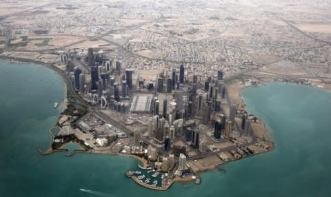 An aerial view shows Doha's diplomatic area, March 21, 2013. PHOTO BY REUTERS/Fadi Al-Assaad