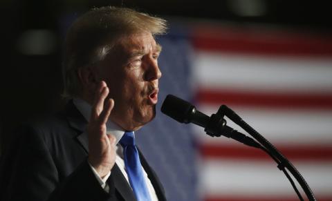 U.S. President Donald Trump announces his strategy for the war in Afghanistan during an address to the nation from Fort Myer, Virginia, U.S., August 21, 2017. PHOTO BY REUTERS/Joshua Roberts