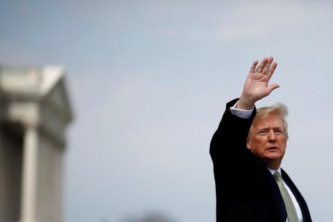 U.S. President Donald Trump departs after attending a Friends of Ireland event at the U.S. Capitol in Washington, U.S., March 15, 2018. PHOTO BY REUTERS/Aaron P. Bernstein