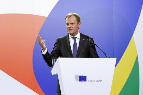 European Council President Donald Tusk speaks at a news conference after the Valletta Summit on Migration, followed by an informal meeting of European Union heads of state and government in Valletta, Malta, November 12, 2015. PHOTO BY REUTERS/Yves Herman