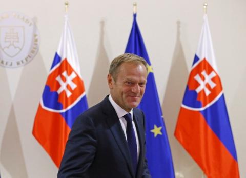 European Council President Donald Tusk arrives at the Government office ahead of the upcoming European Union summit- the first one since Britain voted to quit- in Bratislava, Slovakia, September 15, 2016. PHOTO BY REUTERS/Yves Herman