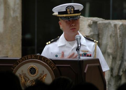 Edward Lin at a 2008 naturalization ceremony in Hawaii. PHOTO BY REUTERS/Sarah Murphy