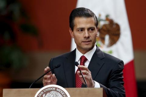 Mexico's President Enrique Pena Nieto speaks during a news conference at the National Palace in Mexico City, Mexico, January 8, 2016. PHOTO BY REUTERS/Edgard Garrido