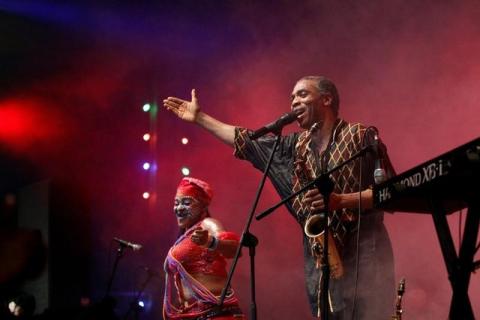 Afrobeat musician Femi Kuti performs at the annual musical celebration in honour of Nigeria's music icon Fela Kuti at the New Afrika Shrine in Lagos, Nigeria, early October 17, 2016. PHOTO BY REUTERS/Akintunde Akinleye