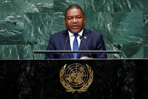 Mozambique President Filipe Jacinto Nyusi addresses the 73rd session of the United Nations General Assembly at U.N. headquarters in New York, U.S., September 25, 2018. PHOTO BY REUTERS/Eduardo Munoz
