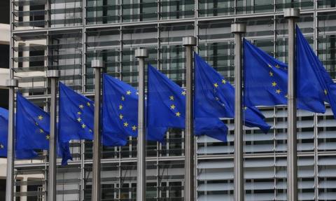 European flags are seen outside the European Commission headquarters in Brussels, September 10, 2014. PHOTO BY REUTERS/Yves Herman
