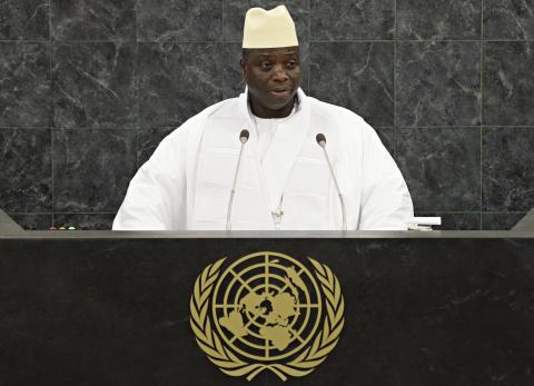 Gambian President Yahya Jammeh addresses the 68th United Nations General Assembly at U.N. headquarters