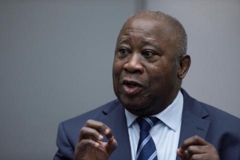Former Ivory Coast President Laurent Gbagbo appears before the International Criminal Court in The Hague, Netherlands, January 15, 2019. PHOTO BY REUTERS/Peter Dejong/Pool 