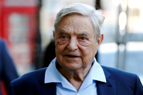 Business magnate George Soros arrives to speak at the Open Russia Club in London, Britain, June 20, 2016. PHOTO BY REUTERS/Luke MacGregor