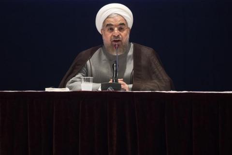 Iran's President Hassan Rouhani gives a news conference on the sidelines of the 69th United Nations General Assembly at United Nations Headquarters in New York, September 26, 2014. PHOTO BY REUTERS/Adrees Latif