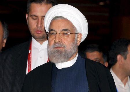 Iran's President Hassan Rouhani arrives for a bilateral meeting with Indonesia's President Joko Widodo on the sideline of the Asian African Conference in Jakarta April 23, 2015. The 60th Asian-African Conference is held in Jakarta and Bandung from 19 to 24 April 2015. PHOTO BY REUTERS/Mast Irham