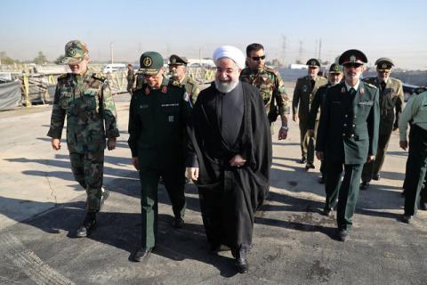 Iranian President Hassan Rouhani arrives to attend an armed forces parade in Tehran, Iran, September 22, 2017. PHOTO BY REUTERS/President.ir