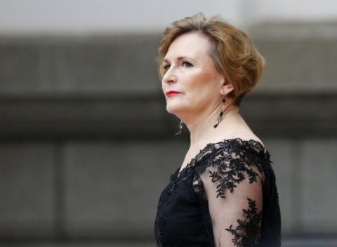 Democratic Alliance (DA) leader Helen Zille arrives for President Jacob Zuma's Sate of the Nation address at the opening session pf Parliament in Cape Town, February 12, 2015. PHOTO BY REUTERS/Mike Hutchings