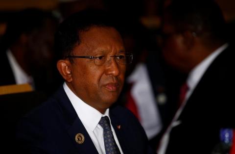 Madagascar's President Hery Rajaonarimampianina in Ethiopia's capital Addis Ababa, January 30, 2017. PHOTO BY REUTERS/Tiksa Negeri