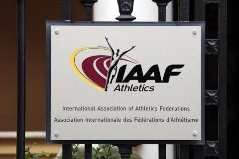 A view shows a plaque at the IAAF (The International Association of Athletics Federations) headquarters in Monaco, November 4, 2015. PHOTO BY REUTERS/Eric Gaillard