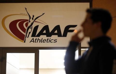 A view shows the logo at the The International Association of Athletics Federations (IAAF) headquarters in Monaco, January 14, 2016. PHOTO BY REUTERS/Eric Gaillard