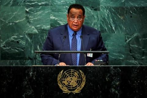 Sudan's Foreign Minister Ibrahim Ghandour addresses the United Nations General Assembly in the Manhattan borough of New York, U.S., September 24, 2016. PHOTO BY REUTERS/Eduardo Munoz