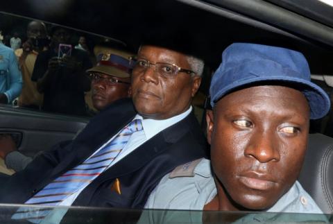 Former Zimbabwe finance minister Ignatius Chombo, who was among those detained by the military when they seized power before Robert Mugabe resigned this week, arrives at court on to face corruption charges in Harare, Zimbabwe, November 25, 2017. PHOTO BY REUTERS/Philimon Bulawayo