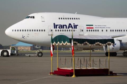 A IranAir aircraft is pictured before leaving Tehran's Mehrabad airport, September 19, 2011. PHOTO BY REUTERS/Morteza Nikoubazl