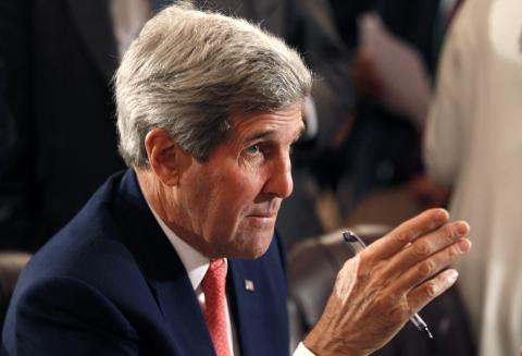 U.S. Secretary of State John Kerry attends the Gaza international donors conference in Cairo