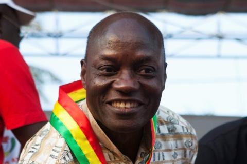 Presidential candidate Jose Mario Vaz attends a campaign rally in Bissau, Guinea-Bissau