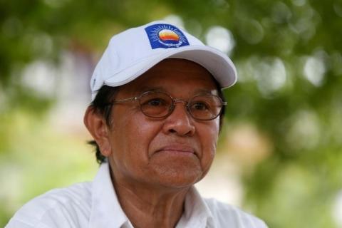 Cambodia's opposition leader and President of the Cambodia National Rescue Party (CNRP) Kem Sokha talks during an interview with Reuters in Prey Veng province, Cambodia, May 28, 2017. PHOTO BY REUTERS/Samrang Pring
