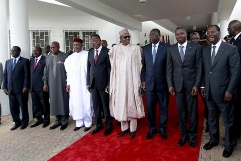 Heads of states of attend a meeting of the Economic Community of West African States (ECOWAS) meeting in Abuja, Nigeria, September 22, 2015. PHOTO BY REUTERS/Afolabi Sotunde