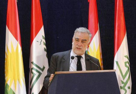 Former International Criminal Court (ICC) chief prosecutor Luis Moreno-Ocampo speaks at a news conference on the outskirts of Dohuk province, northern Iraq, September 1, 2015. PHOTO BY REUTERS/Ari Jalal
