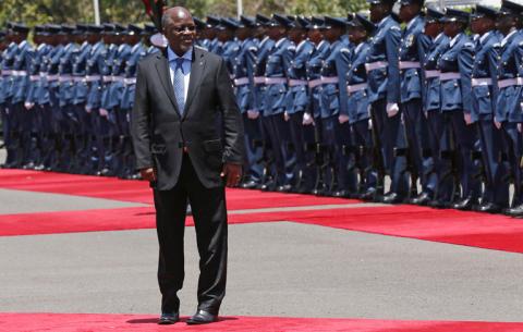 Tanzanian President John Magufuli leaves after inspecting a guard of honour during an official visit to Kenya, October 31, 2016. PHOTO BY REUTERS/Thomas Mukoya