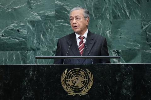 Prime Minister of Malaysia Mahathir bin Mohamad addresses the 73rd session of the United Nations General Assembly at U.N. headquarters in New York, U.S., September 28, 2018. PHOTO BY REUTERS/Shannon Stapleton