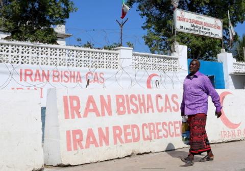 A Somali man walks in front of the Iranian Red Crescent premises after the government ordered all Iran-related operations to leave within 72 hours in Mogadishu, January 12, 2016. PHOTO BY REUTERS/Feisal Omar