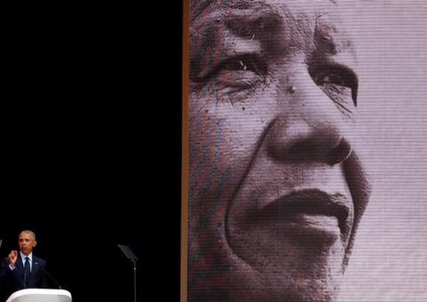 Former U.S. President Barack Obama delivers the 16th Nelson Mandela annual lecture, marking the centenary of the anti-apartheid leader's birth, in Johannesburg, South Africa, July 17, 2018. PHOTO BY REUTERS/Siphiwe Sibeko