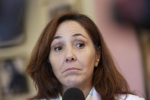 Mariela Castro, director of the Cuban National Center for Sex Education, National Assembly member and daughter of Cuba's President Raul Castro talks to the media in Havana, July 24, 2014. PHOTO BY REUTERS/Enrique De La Osa