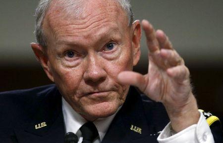 Chairman of the Joint Chiefs of Staff General Martin Dempsey testifies during a Senate Armed Services Committee hearing on "Counter-ISIL (Islamic State of Iraq and the Levant) Strategy" on Capitol Hill in Washington, United States, July 7, 2015. PHOTO BY REUTERS/Kevin Lamarque