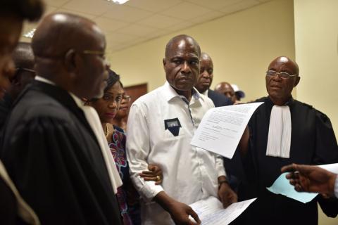 Martin Fayulu, runner-up in Democratic Republic of Congo's presidential election, delivers his appeal contesting the Congo's National Independent Electoral Commission (CENI) results of the presidential election at the constitutional court in Kinshasa, Democratic Republic of Congo, January 12, 2019. PHOTO BY REUTERS/Olivia Acland
