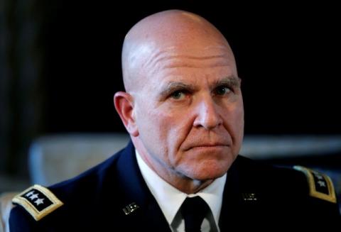 Newly named National Security Adviser Army Lt. Gen. H.R. McMaster listens as U.S. President Donald Trump makes the announcement at his Mar-a-Lago estate in Palm Beach, Florida U.S., February 20, 2017. PHOTO BY REUTERS/Kevin Lamarque