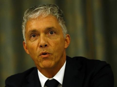 Swiss Attorney General Michael Lauber addresses a news conference on Swiss criminal proceedings regarding the allocation of the FIFA World Cup tournaments in 2018 and 2022 at the Conference of the International Association of Prosecutors (IAP) in Zurich, Switzerland, September 14, 2015. PHOTO BY REUTERS/Ruben Sprich