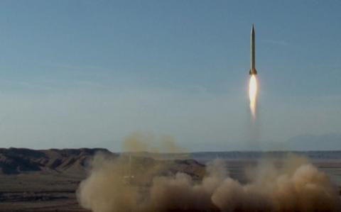 A ballistic missile is launched and tested in an undisclosed location, Iran, in this handout photo released by the official website of Islamic Revolutionary Guard Corps (IRGC) on March 8, 2016. PHOTO BY REUTERS/sepahnews.com