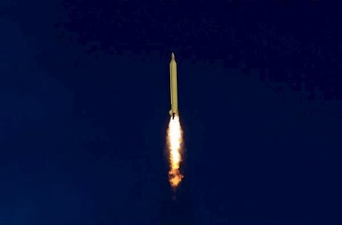 A ballistic missile is launched and tested in an undisclosed location, Iran, in this handout photo released by Farsnews on March 9, 2016. PHOTO BY REUTERS/farsnews.com