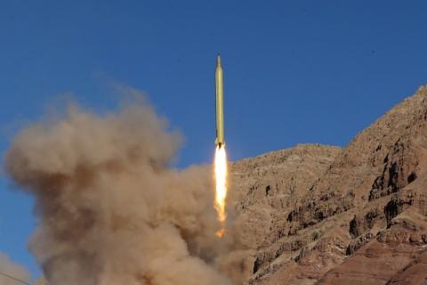 A ballistic missile is launched and tested in an undisclosed location, Iran, March 9, 2016. PHOTO BY REUTERS/Mahmood Hosseini/TIMA